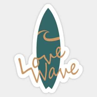 Surfing. Love Wave Sticker